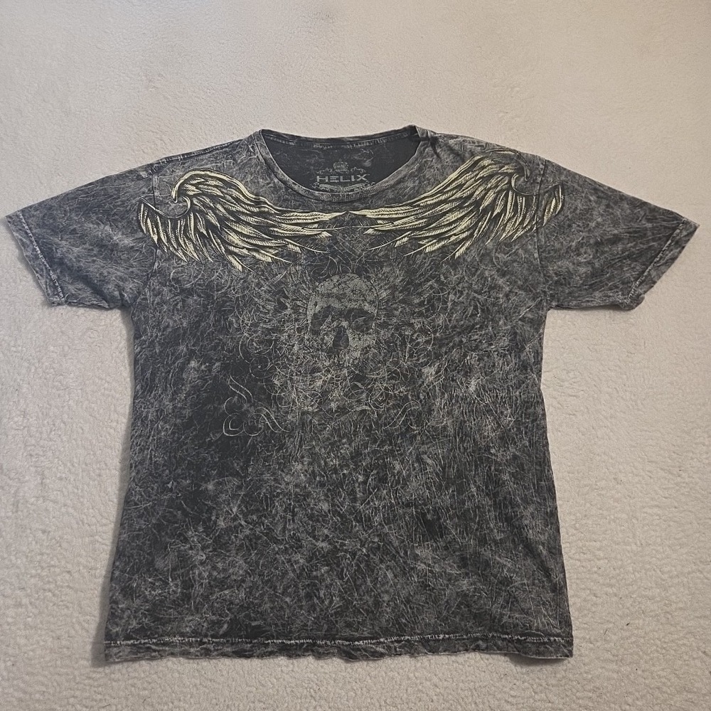 Vintage‎ Helix Shirt Skull Wings Renaissance Goth XXL 2XL Y2K